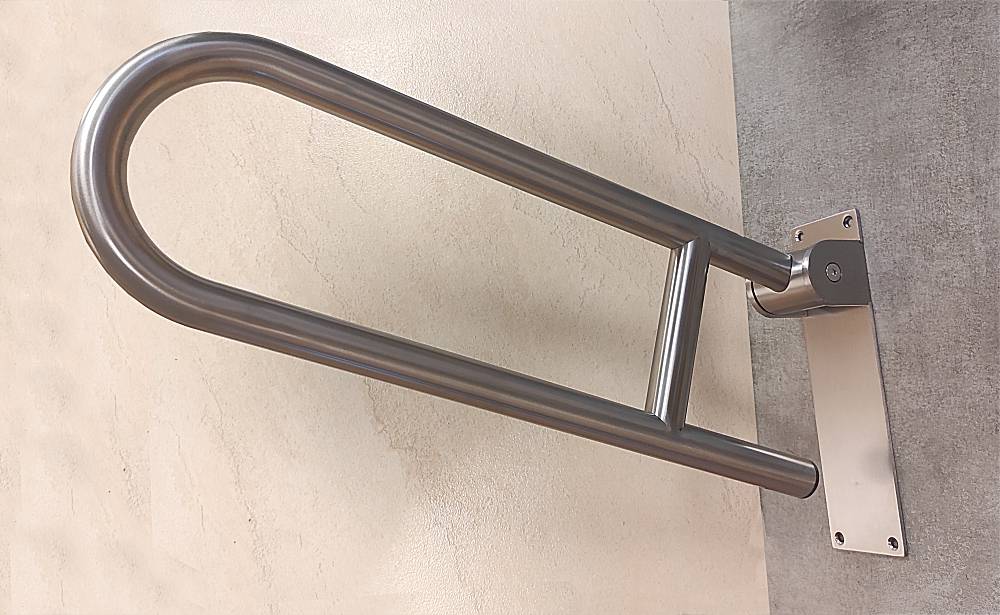 Wandstützgriff  WC Klappgriff  Haltegriff für Behinderten aus Edelstahl klappbar